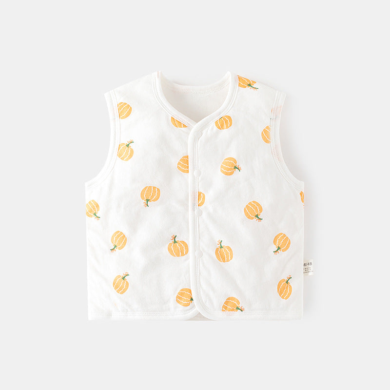GJ25102111嬰兒護肚背心秋冬季嬰兒夾棉馬甲兒童坎肩馬夾新生兒純棉保暖上衣