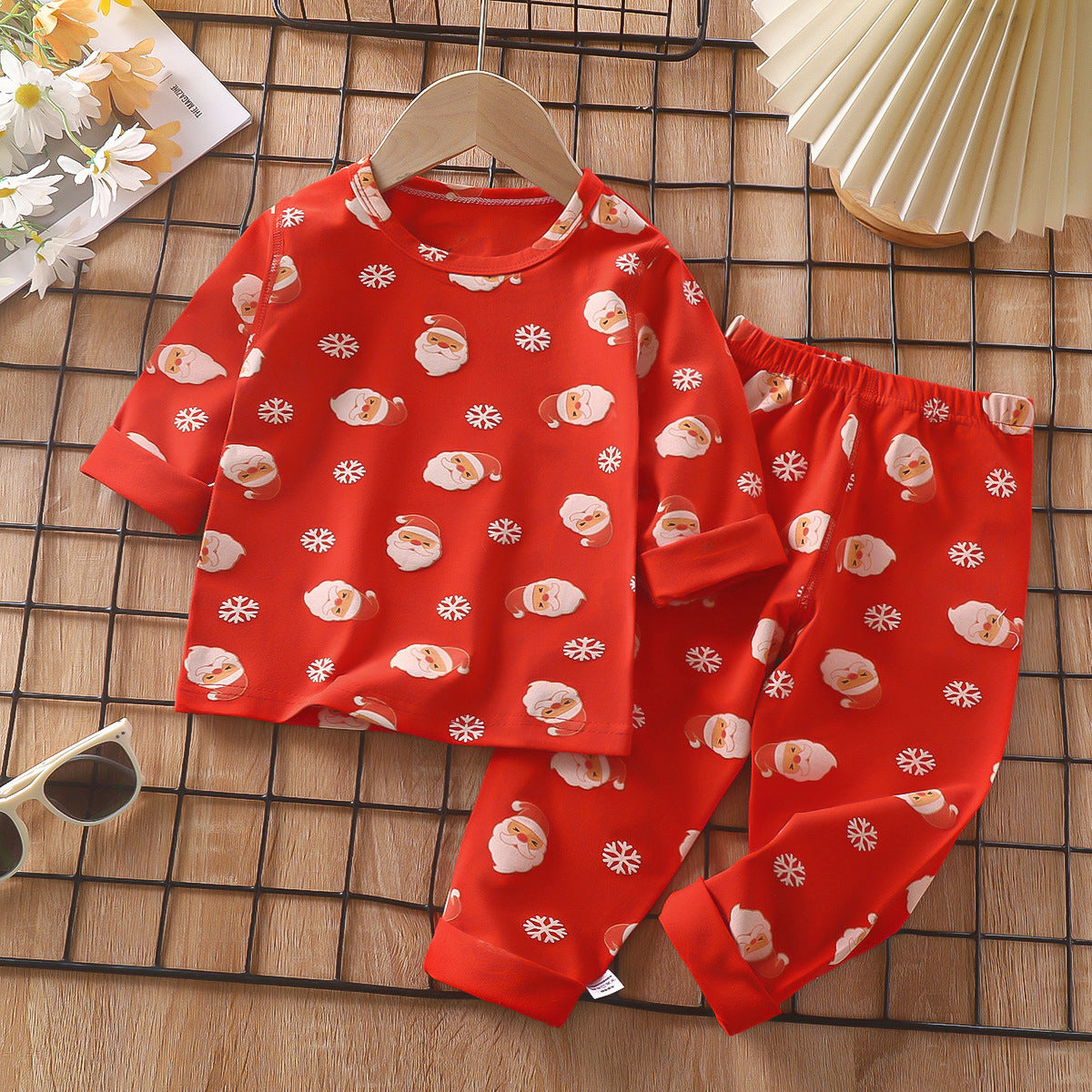 Z25022320兒童睡衣套裝春季萊卡棉寶寶內衣男童家居服女童秋衣秋褲童裝批發