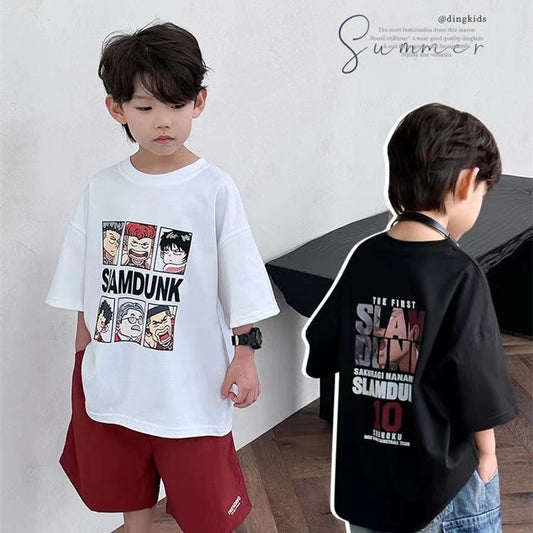 Z25030923男童純棉短袖T恤-夏季潮款兒童寶寶印花半袖t中小童裝帥氣上衣