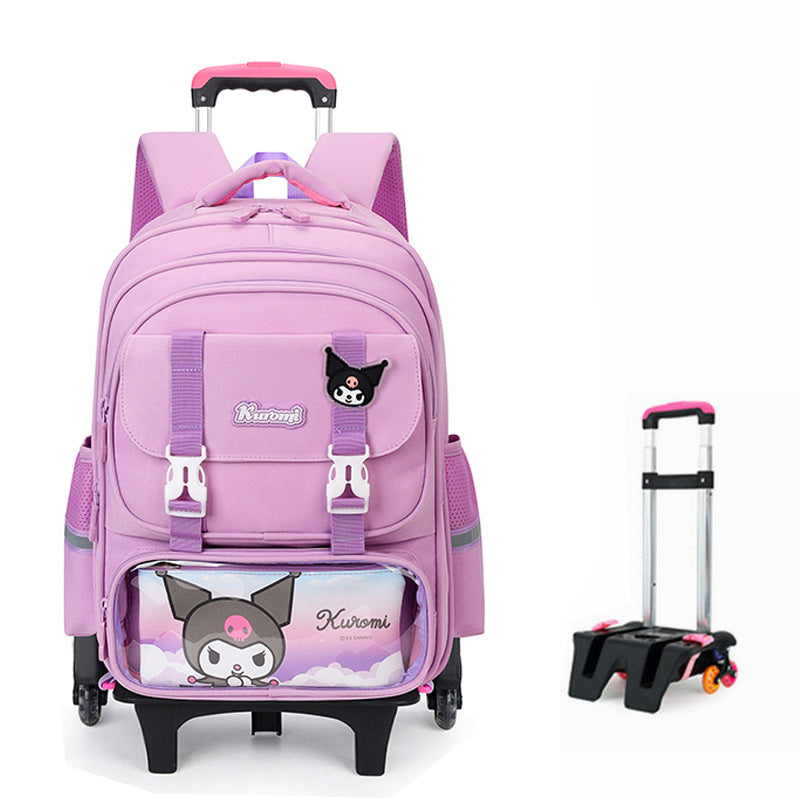 Z25022303兒童拉桿書包女生小學生一二三到六年級防水爬樓女童拉桿式大容量