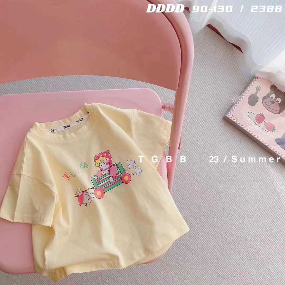 CA23072716夏季新款兒童短袖t卹棉男女童上衣百搭打底衫寶寶服裝批發潮