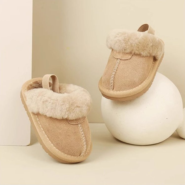 Z26010266秋冬新生兒加絨棉鞋兒童學步鞋寶寶軟底保暖女童鞋男童毛毛鞋皮