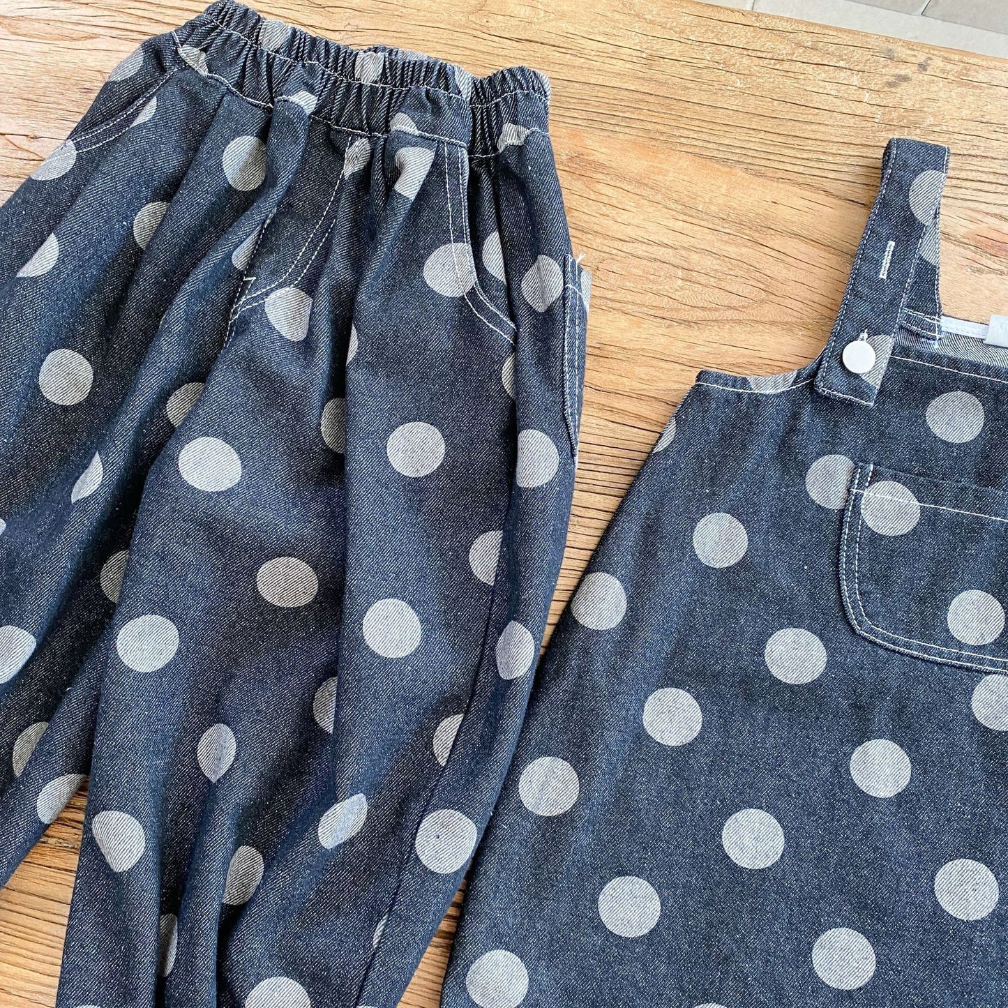 Z25020913男童搭子休閒兒童秋裝2025新款春秋季寶寶波點女童背帶