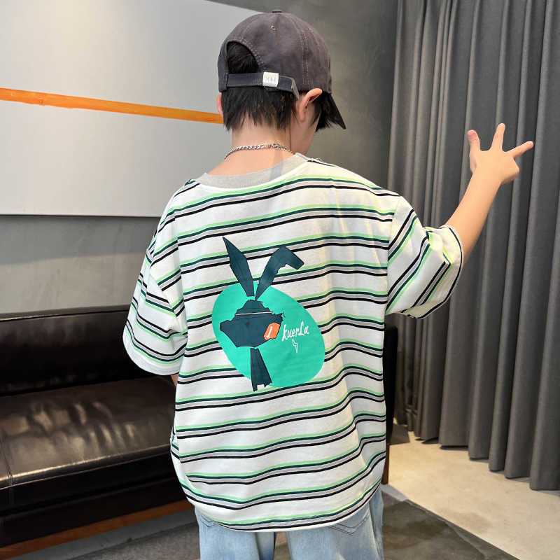 Z25030422男童短袖t恤棉質透氣學生新款兒童夏裝衣服男孩潮範寶寶上衣童裝
