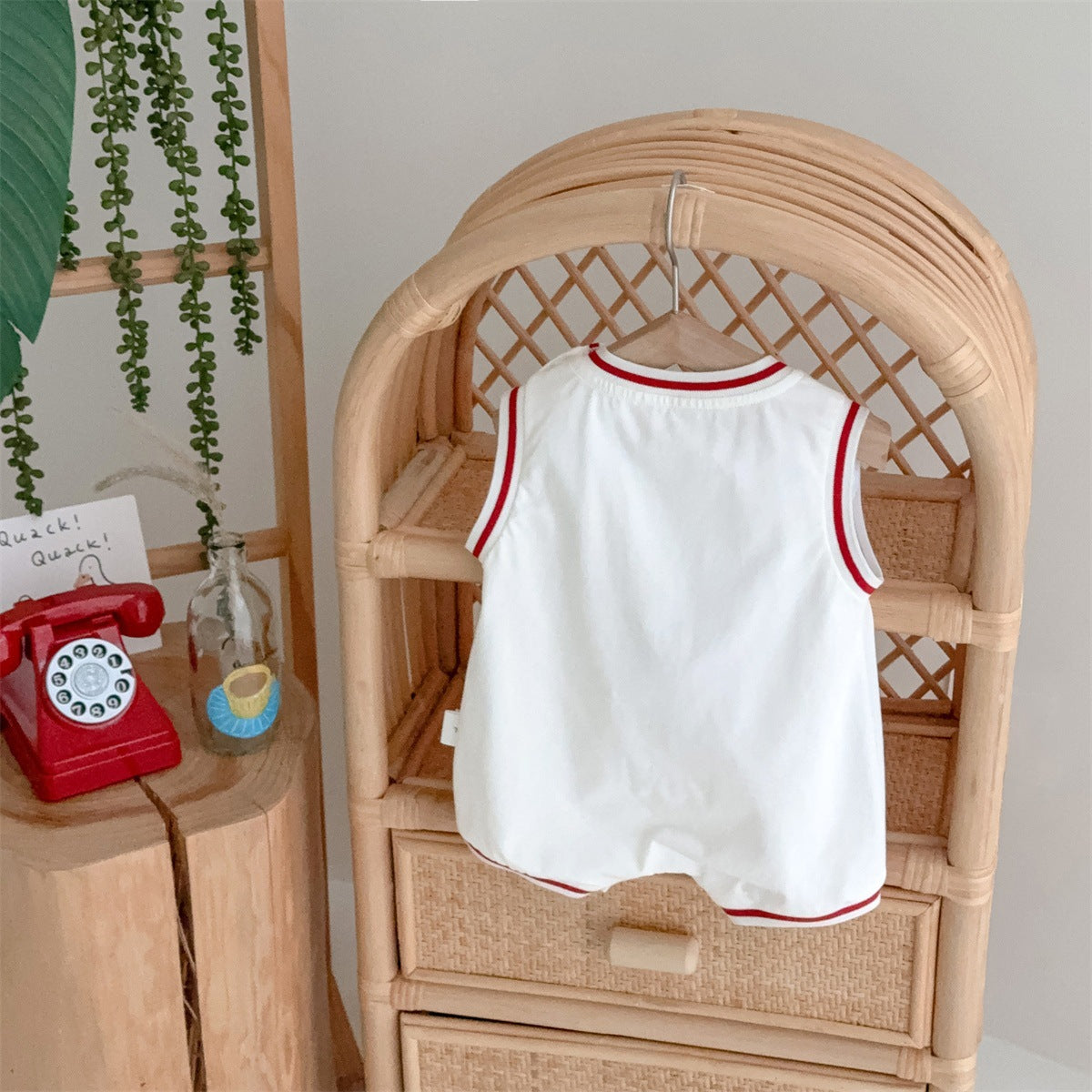 GH25070707夏季新款嬰兒爬服薄款無袖哈衣運動籃球服男寶寶棉質爬爬服潮(熱銷商品—庫存不多僅上架批發2周)