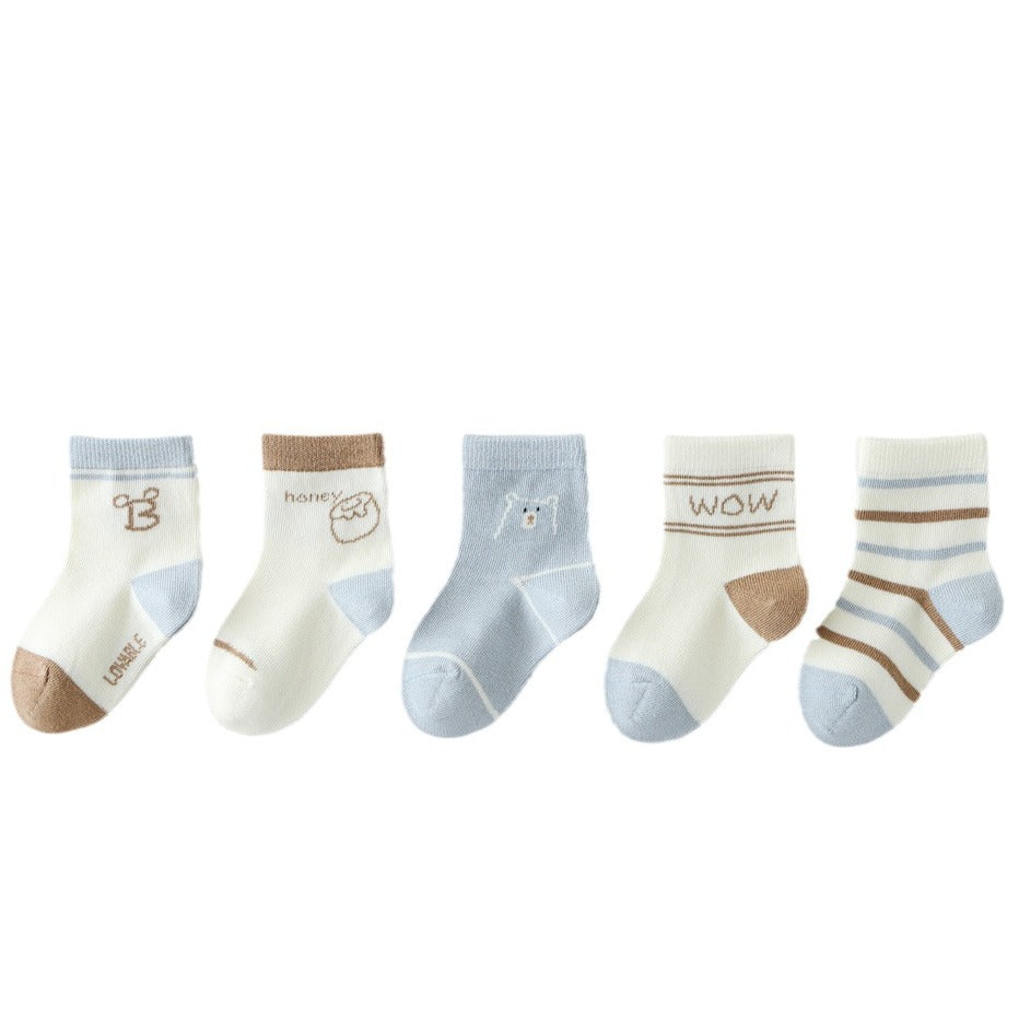 GD24051908春夏新款兒童襪中筒 新生寶寶襪子卡通寶寶類批發(上面是5雙的價格)(9-12天到貨)