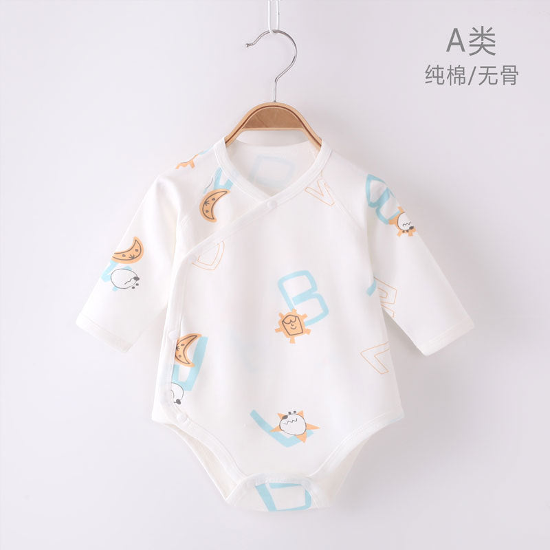 Z23101203新生兒衣服春夏季嬰兒衣服全棉a類無骨哈衣包屁衣初生寶寶爬爬衣(9-12天到貨)