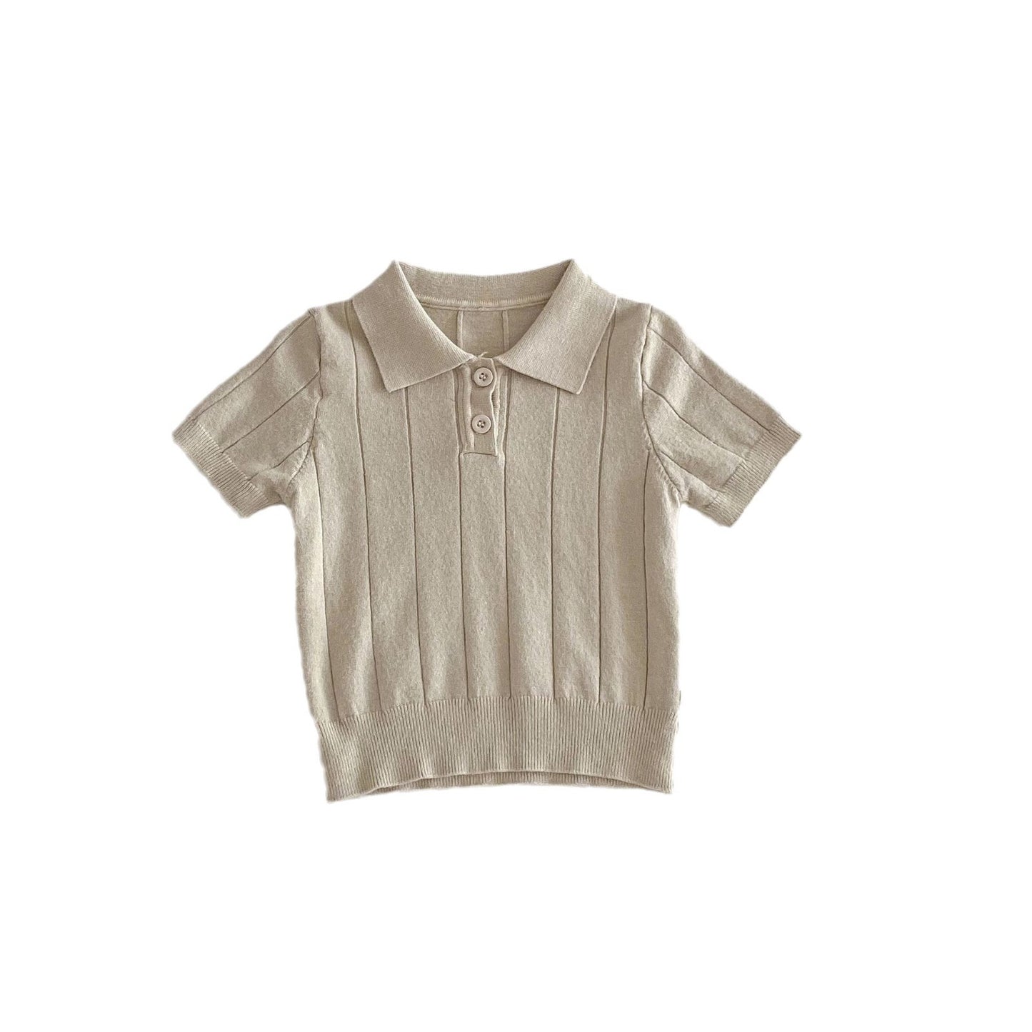 Z25022327 ins韓版春夏款嬰幼兒寶寶針織衫薄款夏日上衣翻領兒童套頭衫