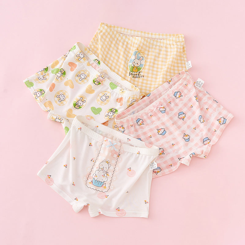 Z25040120女童莫代爾平角內褲兒童四角女寶寶短褲中大童小女孩冰絲夏季薄款