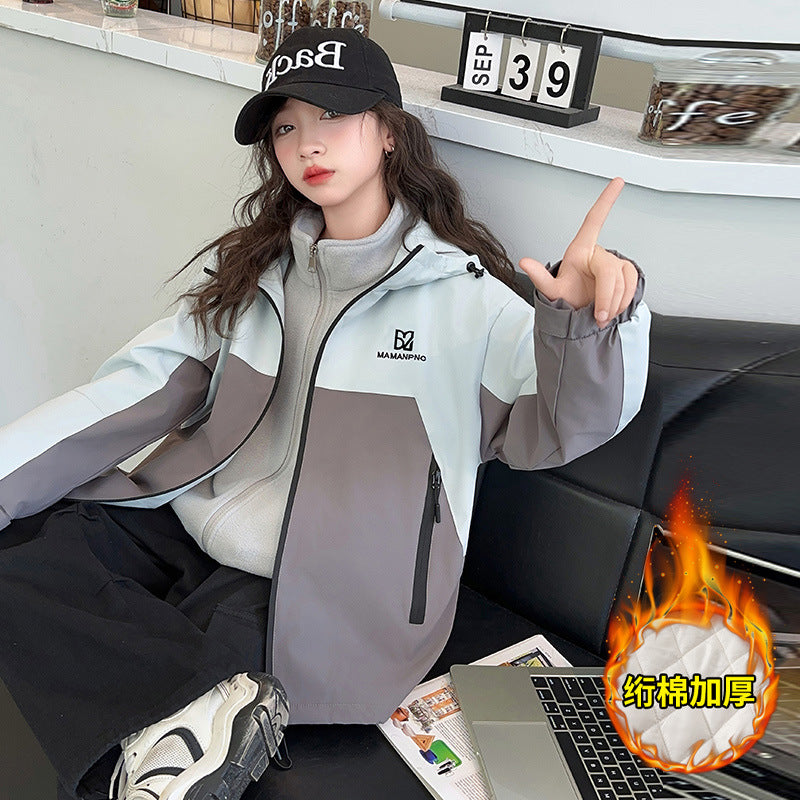 CH25110512女童裙春秋款洋氣風衣大童兒童春裝上衣寶寶衝鋒衣潮