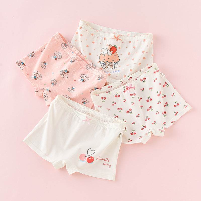 Z25040115兒童內褲純棉a類棉6-12歲女童短褲夏薄女孩小童平角褲不夾屁屁