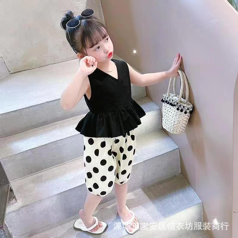 23053001夏季新款小童女寶寶背心防蚊褲兩件套