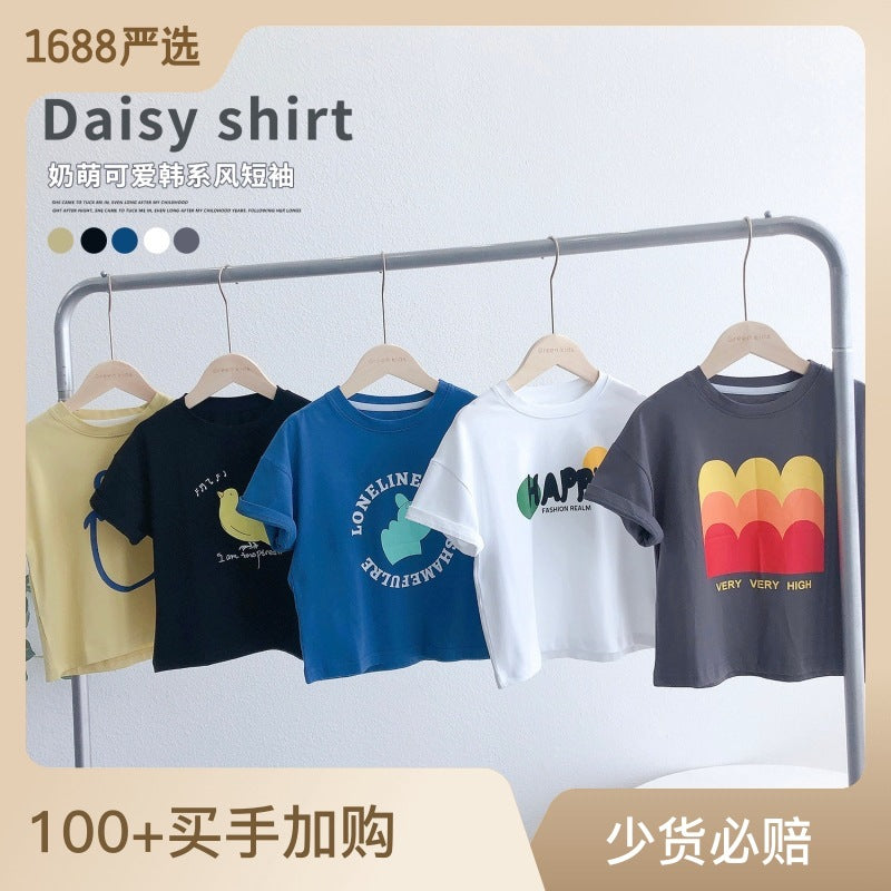 CA23072724男童短袖t恤-卡通印花半袖上衣