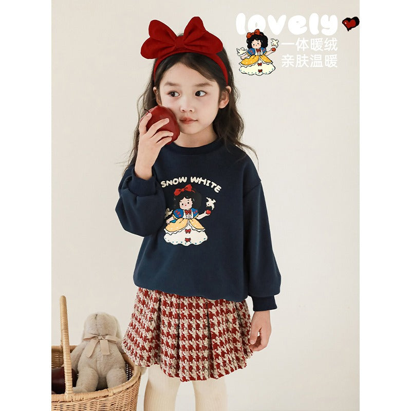 CA24011816秋冬季女童加絨衛衣a類幼兒園百搭兒童上衣可愛新年服裝寶寶外套