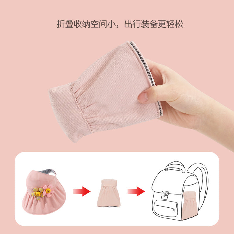 GD24051901春夏兒童太陽帽戶外戶外男童女童防曬帽卡通寶寶空頂帽(9-12天到貨)