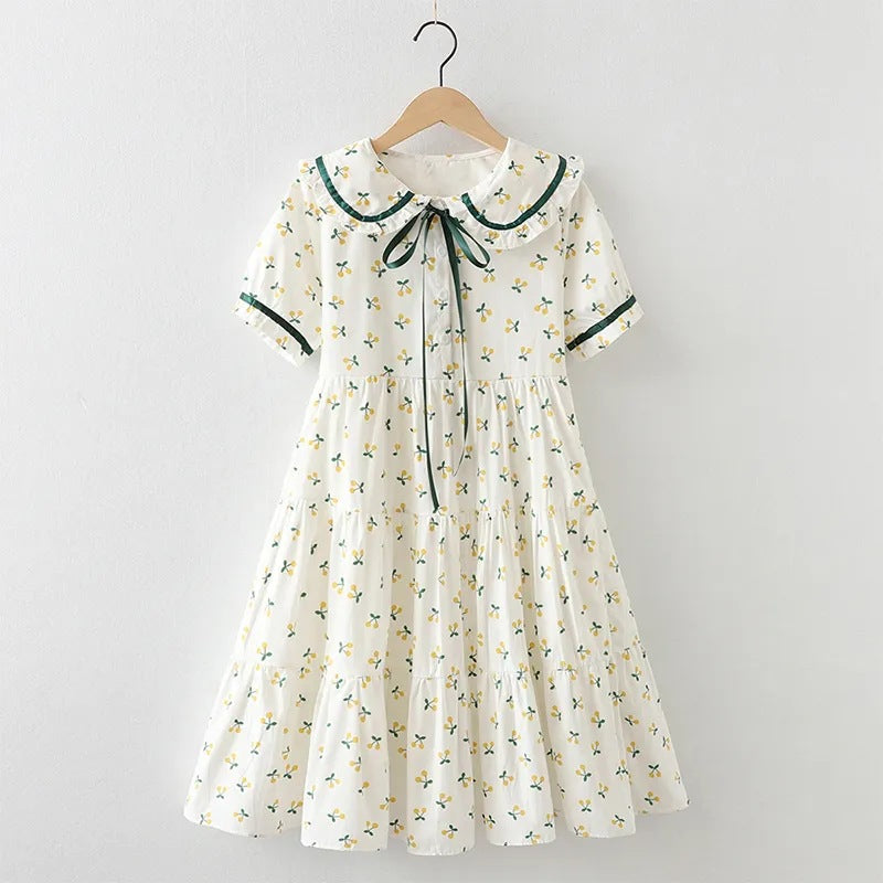 FA23072004女童夏裝連衣裙2023新款兒童碎花公主裙女孩中大童服裝甜美裙子