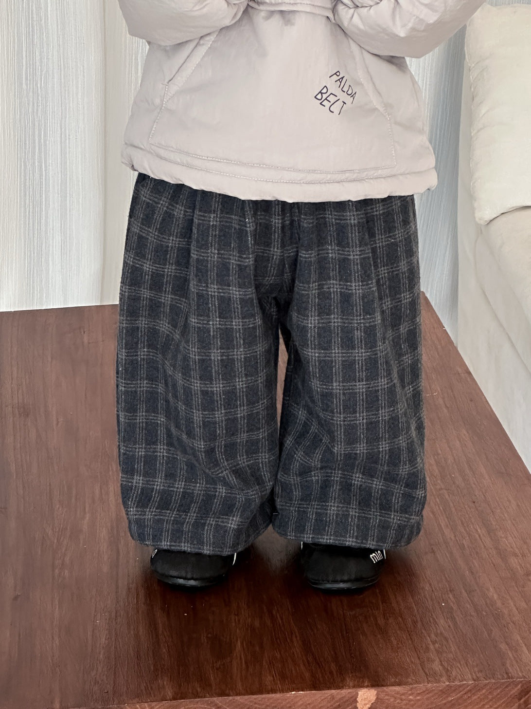 GN26012703兒童服飾2025新款韓版童裝冬季小寶寶棉衣裙子男童格子褲加絨套裝