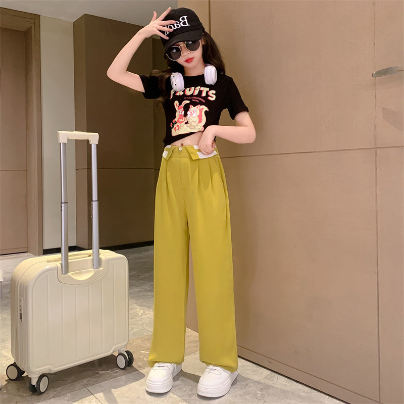 F23062215女童夏季套裝網紅運動炸街夏裝