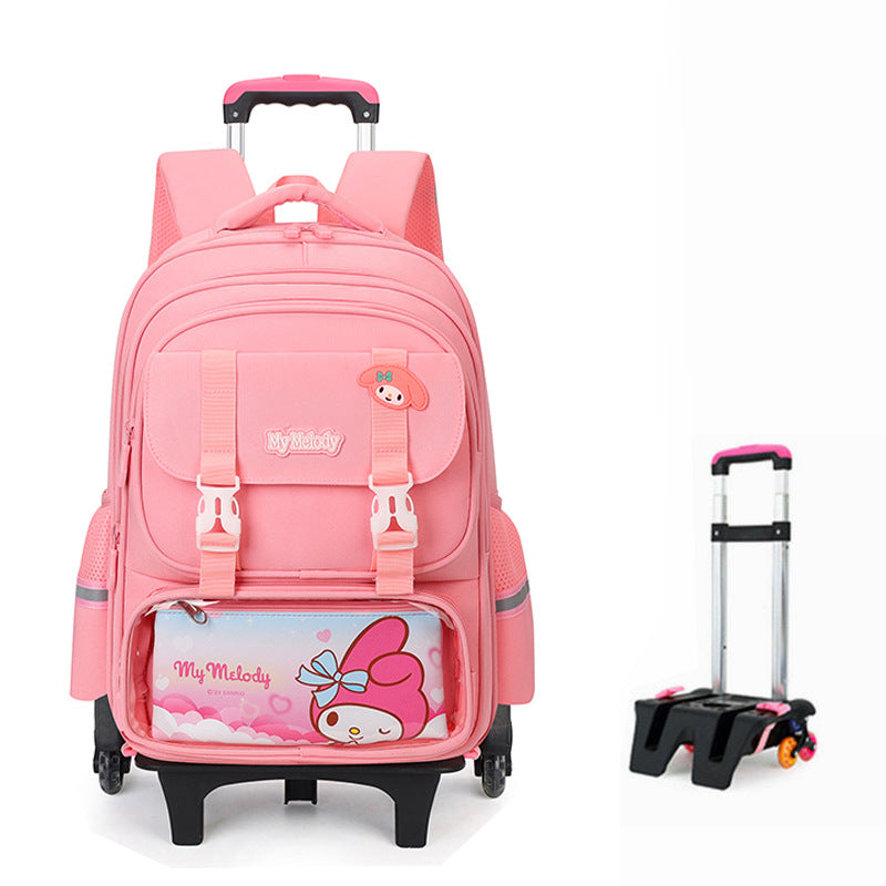 Z25022303兒童拉桿書包女生小學生一二三到六年級防水爬樓女童拉桿式大容量
