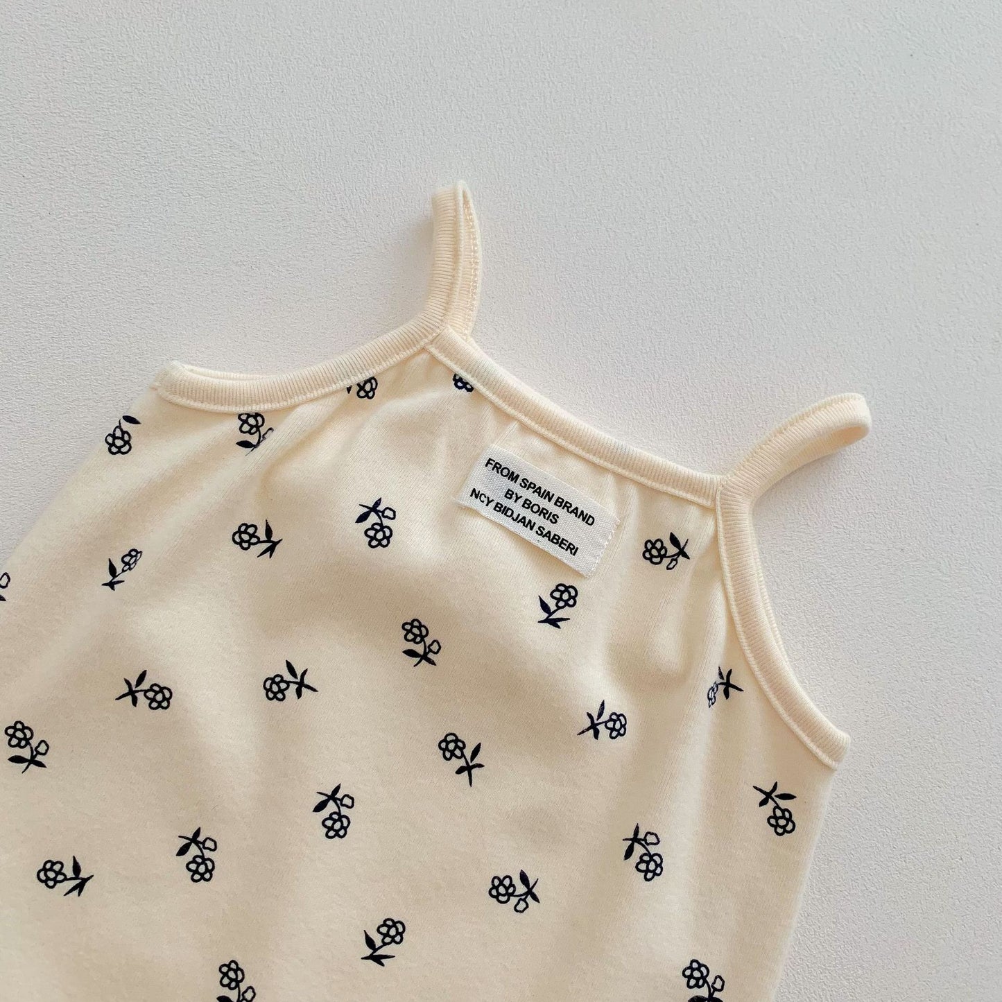 G23042501夏季男女嬰兒吊帶包屁衣寶寶小背心無袖連體衣