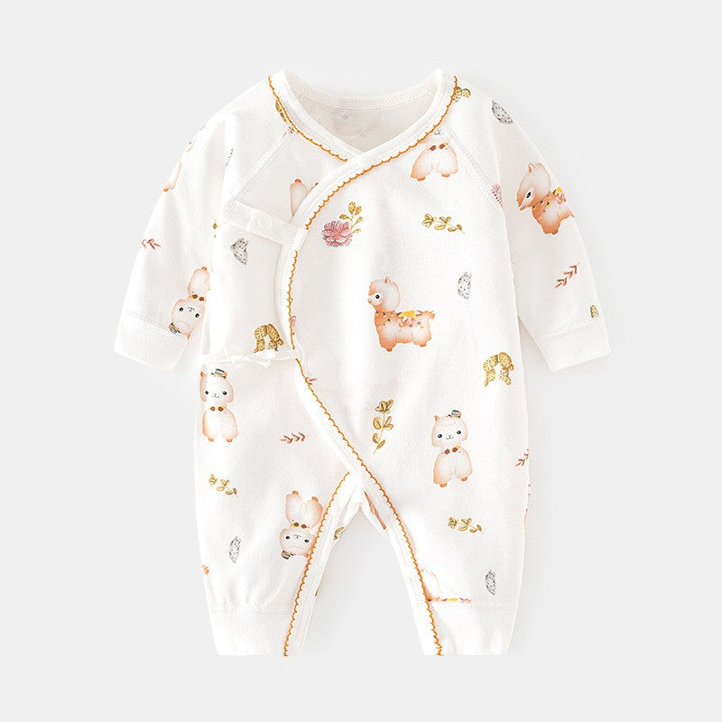 GJ25102116新生兒連身衣嬰兒無骨哈衣春秋純棉初生及尚服爬服男女嬰兒內衣