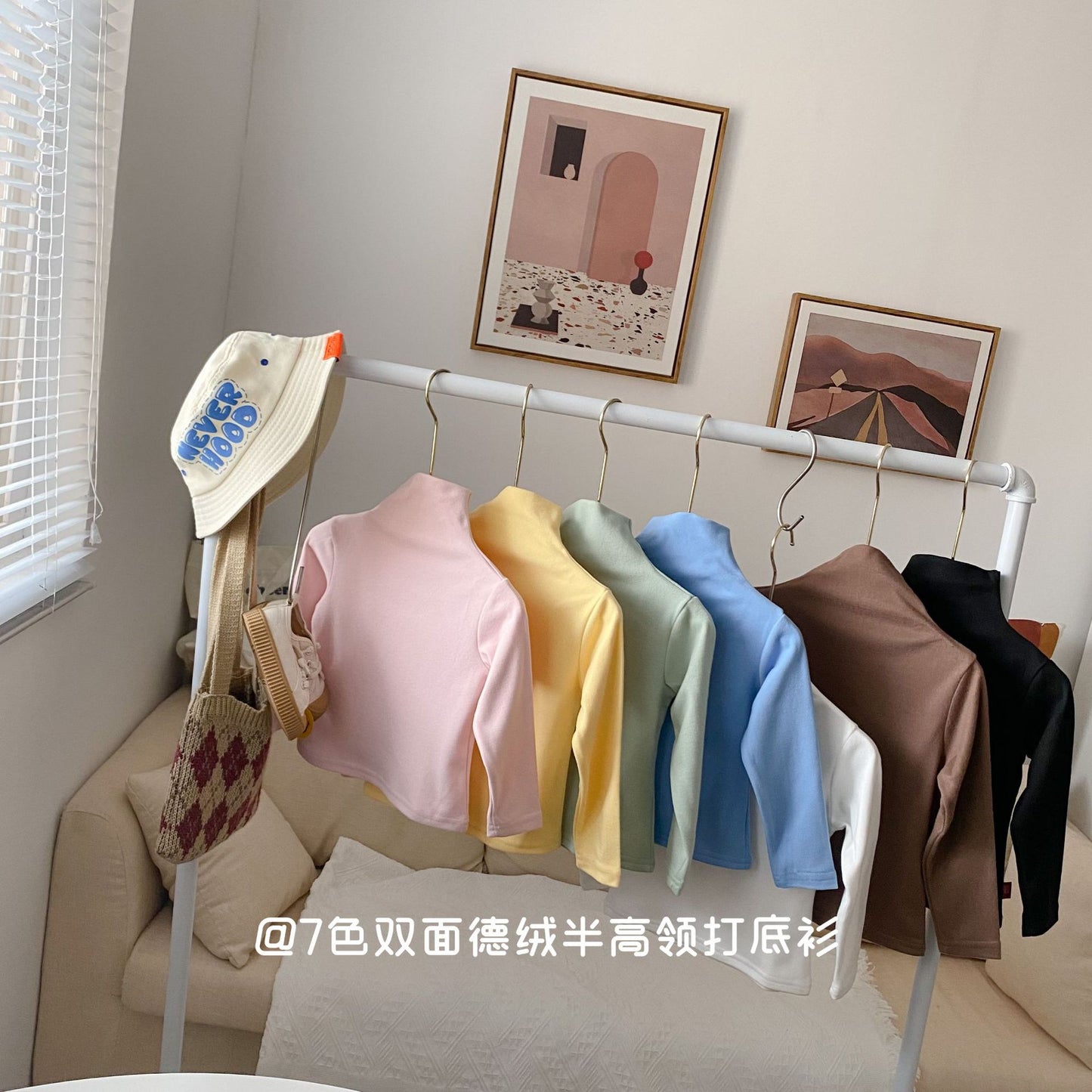 CA24121814秋季冬季新款兒童打底衫韓版德絨男童服飾百純搭色寶寶長袖