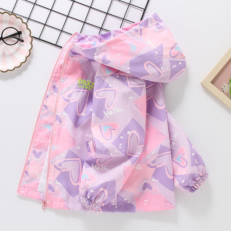 CH25110516女童裙子秋裝兒童中大童衝鋒衣小女孩秋裝外套時尚風衣