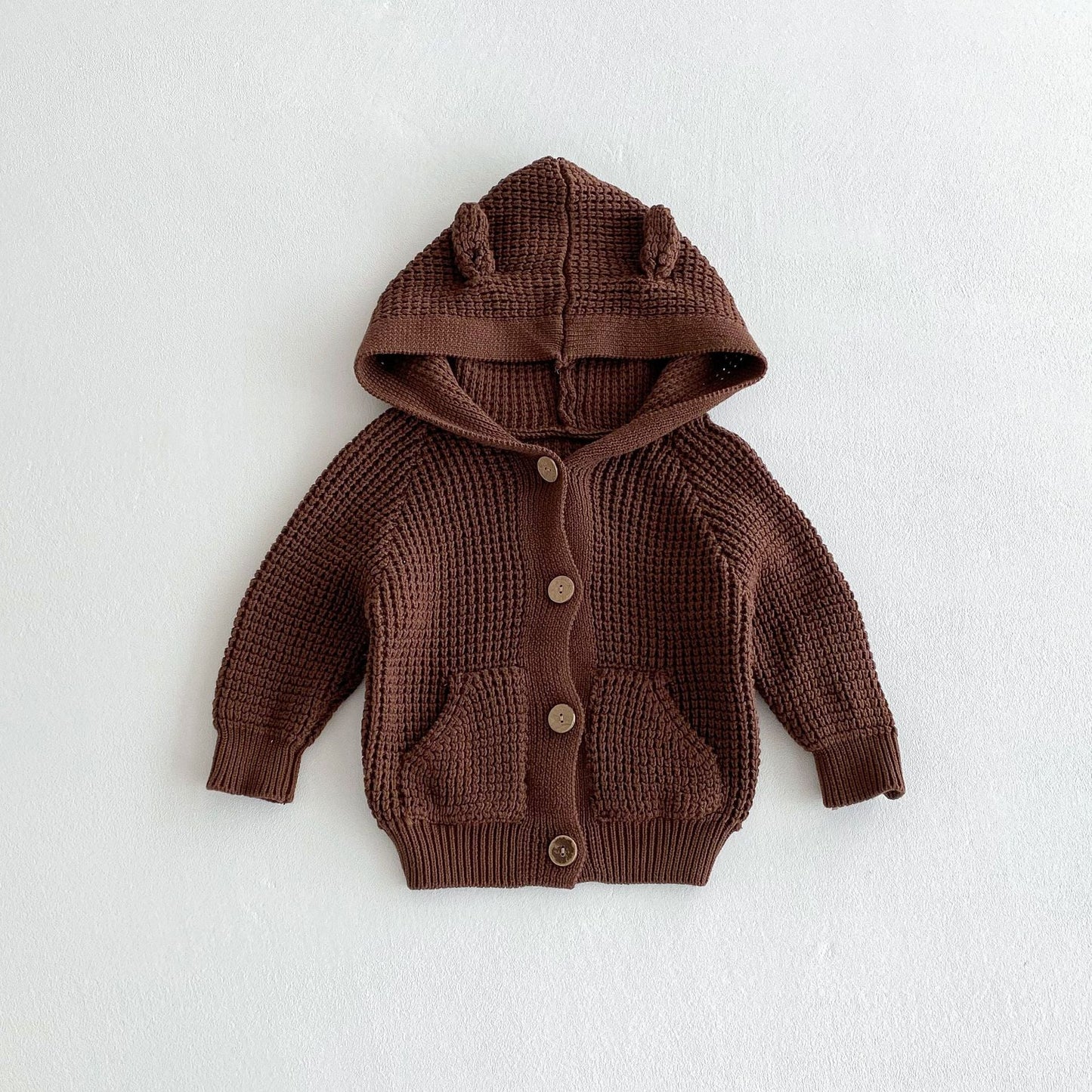 G24110619兒童韓版秋季嬰兒針織毛衣連帽洋氣男女寶寶可愛連帽長袖服