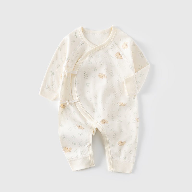 GJ25102118新生兒連身衣秋冬純棉嬰兒蝴蝶衣無骨衣初生及尚服寶寶春秋哈衣