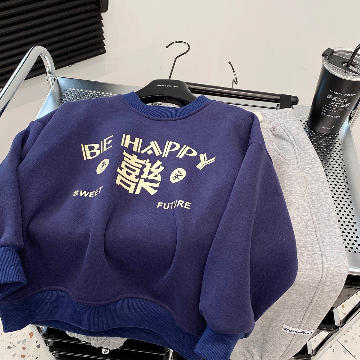 CA24121806冬季新款男童加絨套頭衛衣中小童加厚外套兒童年服寶寶紅色新款