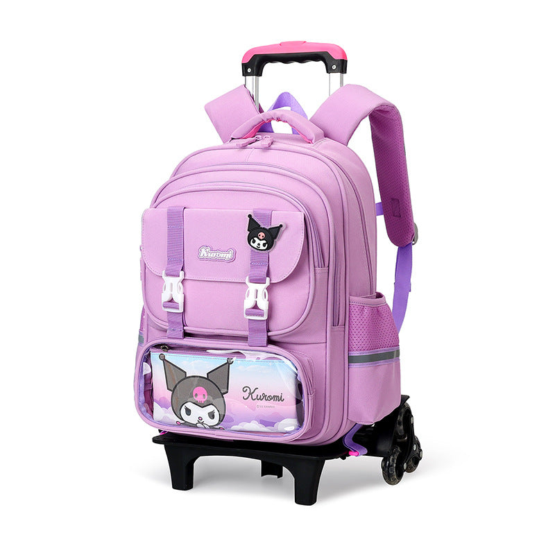 Z25022303兒童拉桿書包女生小學生一二三到六年級防水爬樓女童拉桿式大容量