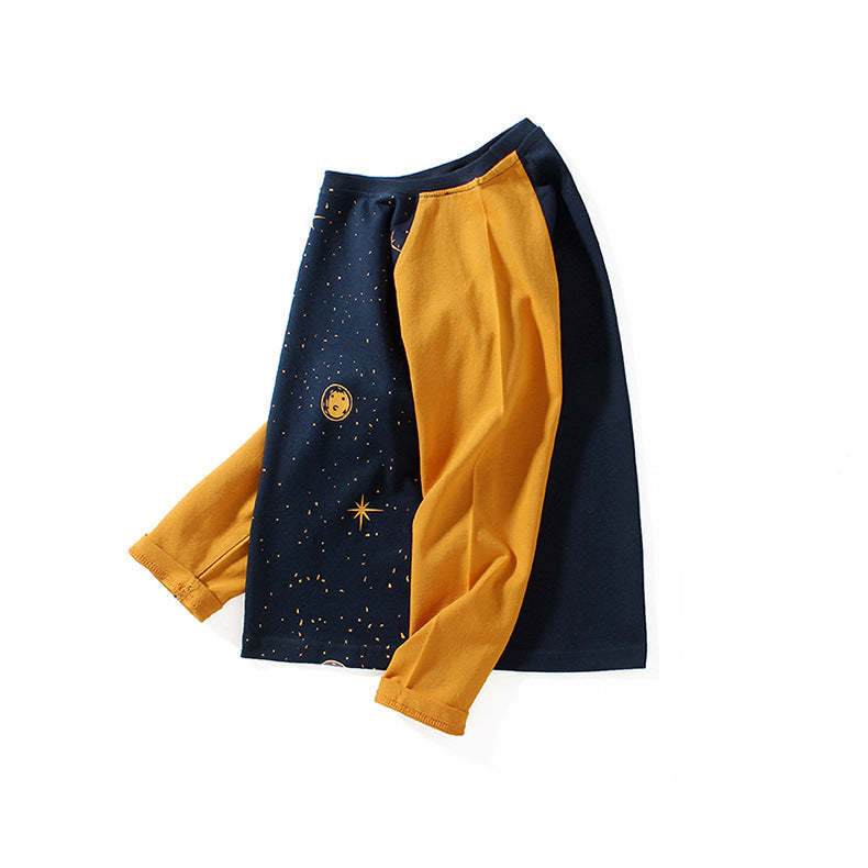 FI25101417秋季韓版童裝新款兒童長袖t恤中大童純棉上衣男童打底衫