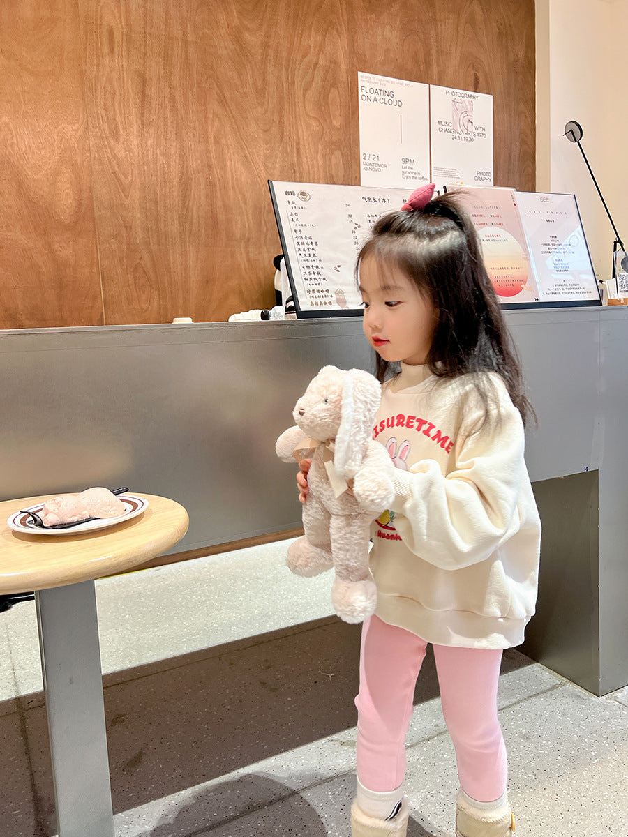 CA23101817女童加絨緊身褲冬款兒童時尚保暖長褲潮寶寶洋氣百搭褲子