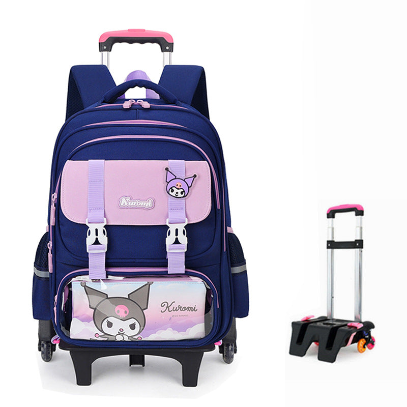 Z25022303兒童拉桿書包女生小學生一二三到六年級防水爬樓女童拉桿式大容量