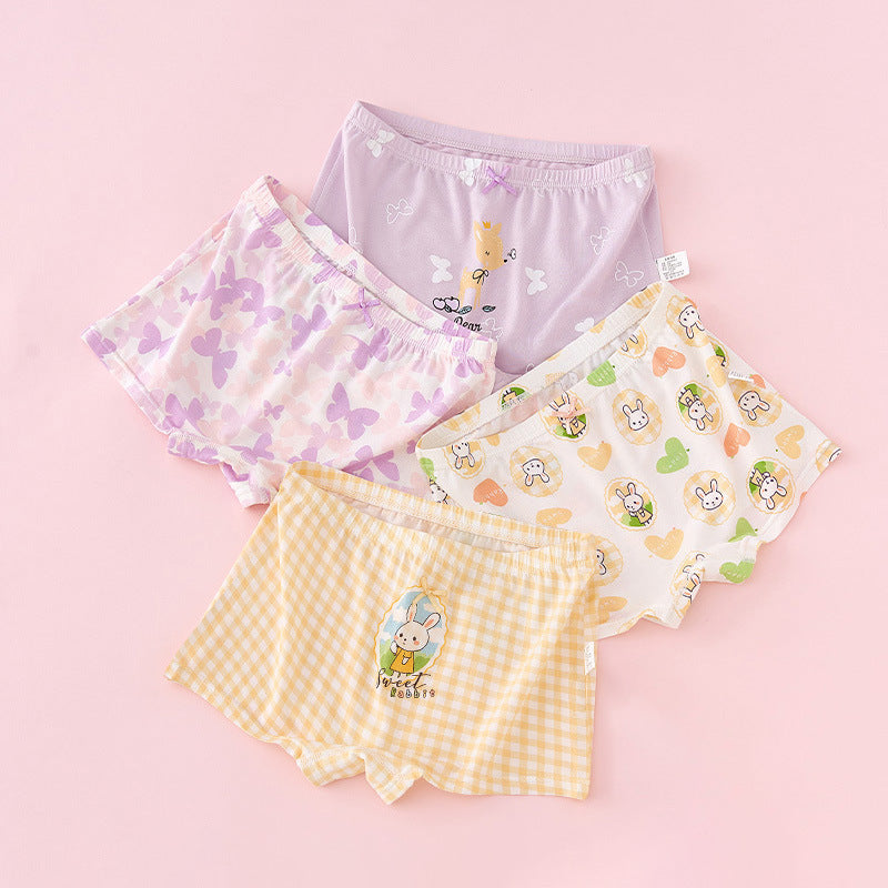 Z25040120女童莫代爾平角內褲兒童四角女寶寶短褲中大童小女孩冰絲夏季薄款