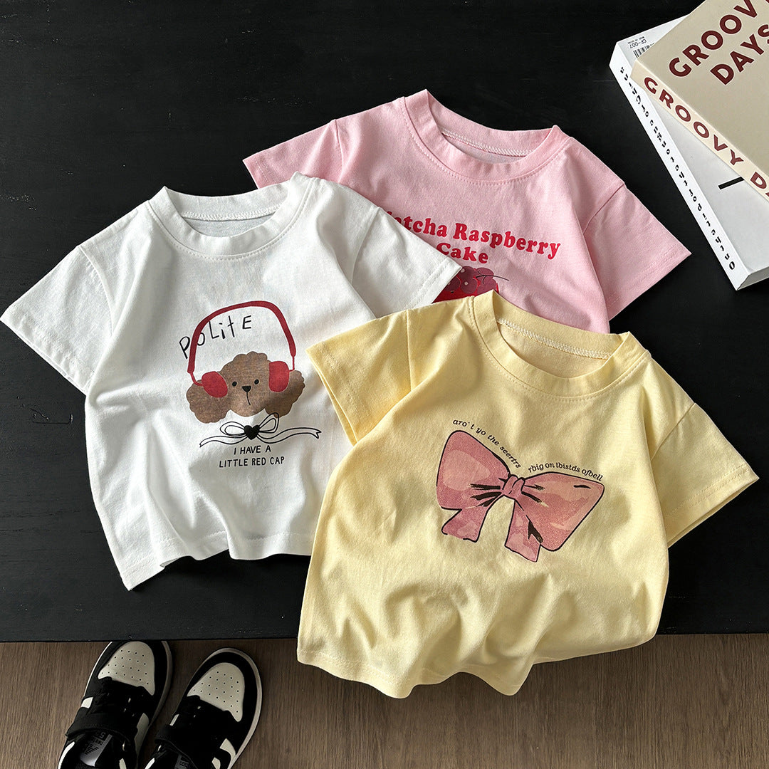 CD25050306兒童短袖t恤純棉女童夏裝嬰兒寶寶夏季童裝新款男童上衣