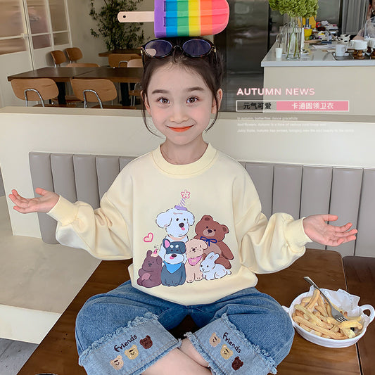 CA24121810女童衛衣春秋款2024新款洋氣時尚女寶寶網紅秋季上衣兒童秋裝衣服