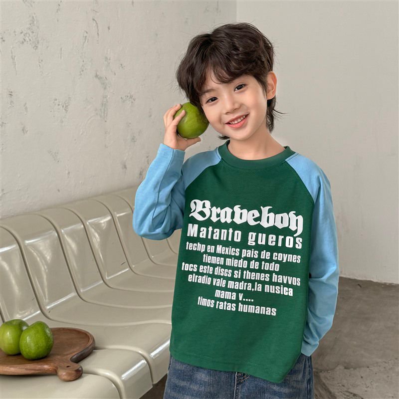 GJ25082714春秋新款純棉長袖T卹兒童山系印花童裝衣服春裝潮