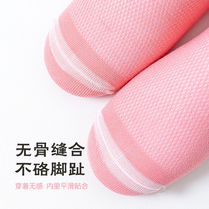 GI25073103兒童襪子春夏薄款可愛蝴蝶結女童網眼純色女孩日繫針織中筒棉襪