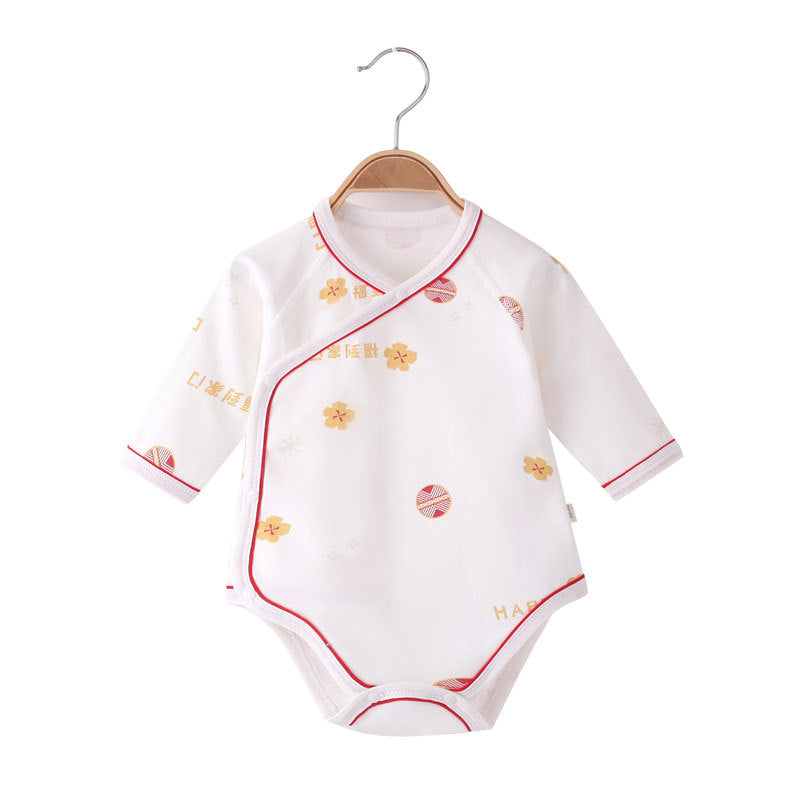 Z23101203新生兒衣服春夏季嬰兒衣服全棉a類無骨哈衣包屁衣初生寶寶爬爬衣(9-12天到貨)