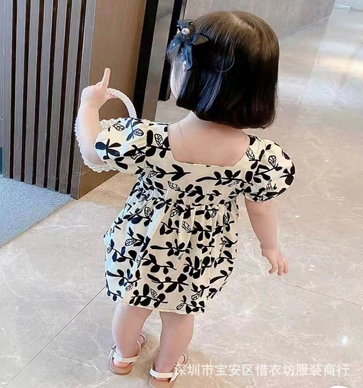 A25072302女童公主洋裝夏季小童薄洋氣女寶寶夏裝裙子