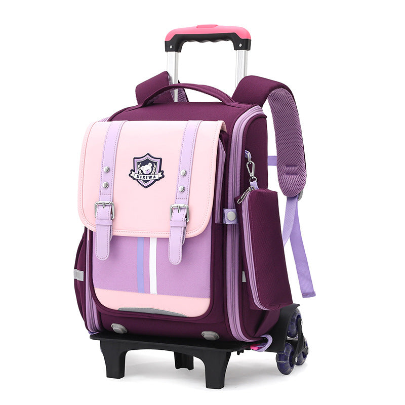 Z25022306拉桿書包小學生男孩一二三到四六年級女兒童六輪爬樓梯防水拖曳箱