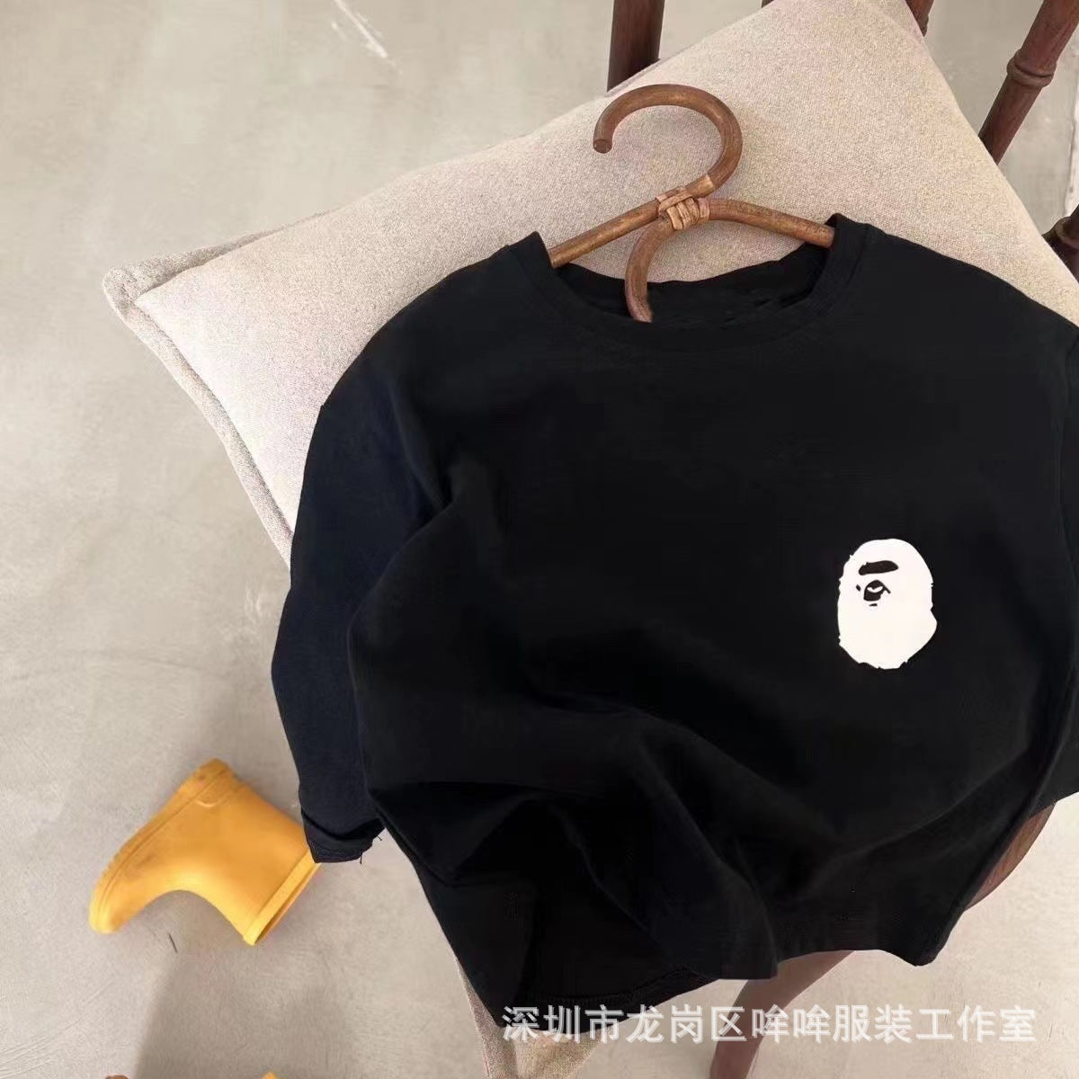 Z25030918兒童純棉長袖打底衫春季秋季中小童簡約上衣T恤男童女童潮流衣服