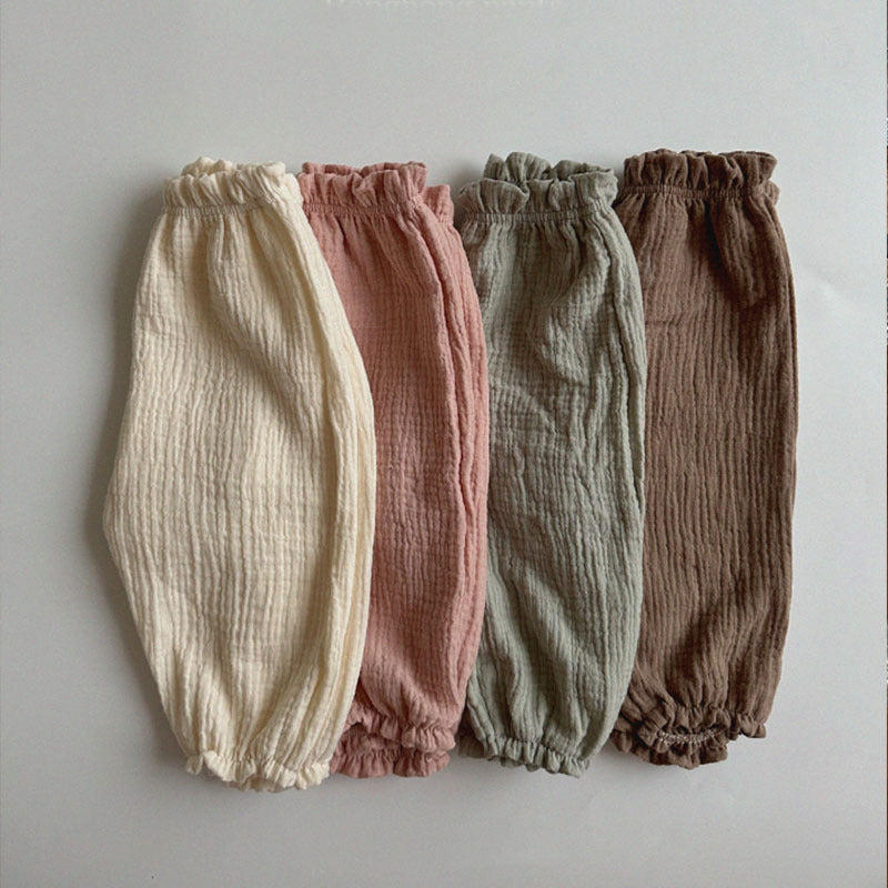 GB23080312 韓版童褲夏季薄款寶寶長褲愛心燈籠褲嬰幼童碎花休閒潮搭防蚊褲