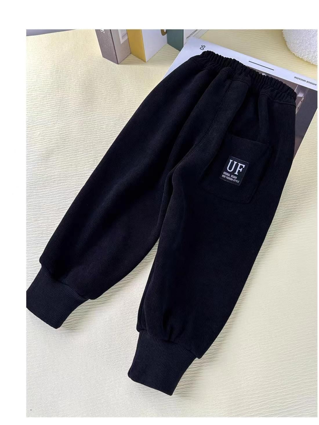 Z26010131兒童裝男童加絨褲子秋冬款2025新款男童冬季加厚中小童運動衛褲潮