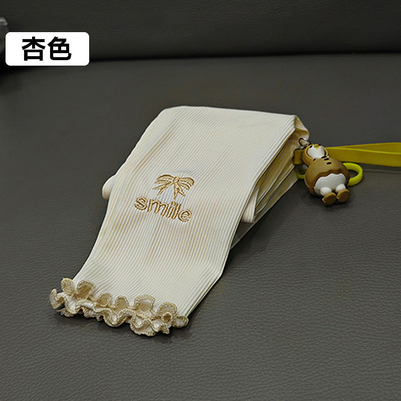Z25030911女童緊身褲冰絲薄款夏季新款韓版洋氣兒童寶寶百搭糖果色九分褲子