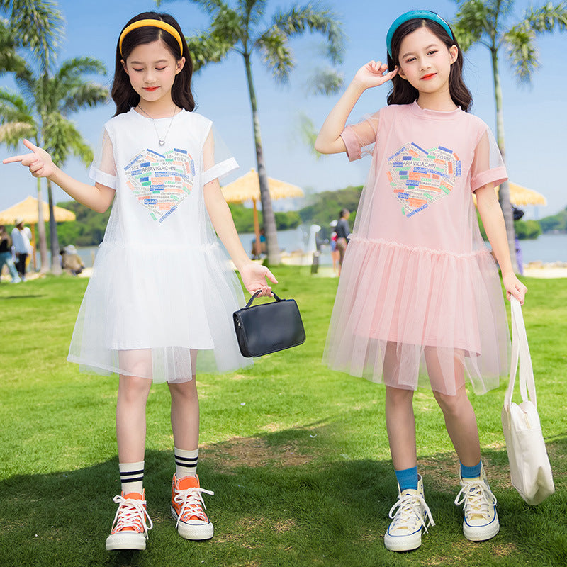 FE24070107童裝女童夏裝2024新款中大童兒童裙夏季洋氣小女孩公主裙(9-12天到貨)