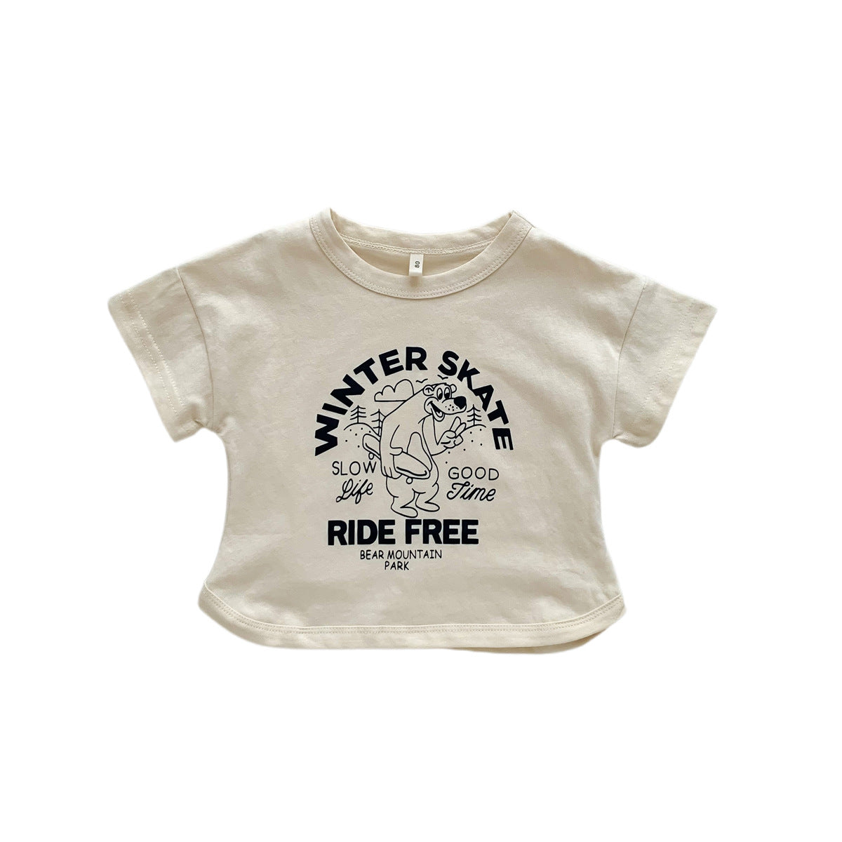 G25051417  童裝夏季新款兒童韓版短袖T卹女男小童打底衫字母印花衣服