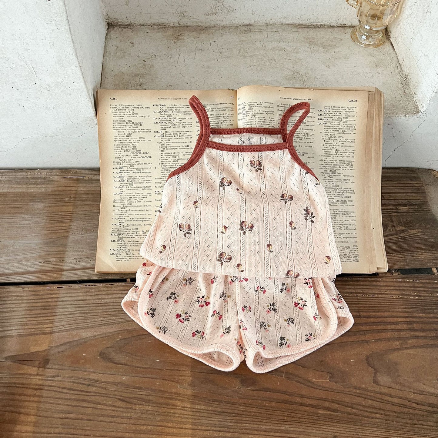 GF26043004 兒童睡衣丹麥風兒童家居服夏季寶寶吊帶睡衣套裝北歐風嬰兒潮