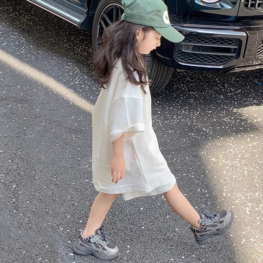 Z25033108女童套裝夏款夏裝兒童網紅洋氣大童夏季短褲帥氣運動衣服